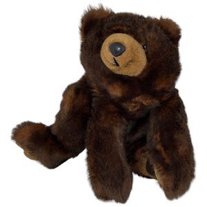 Vintage MJC International Plush Bear Brindle Brown Bear Belly 18” laying 1992